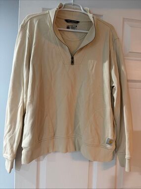 Carhartt unisex Light Cream Zip-Neck Sweatshirt